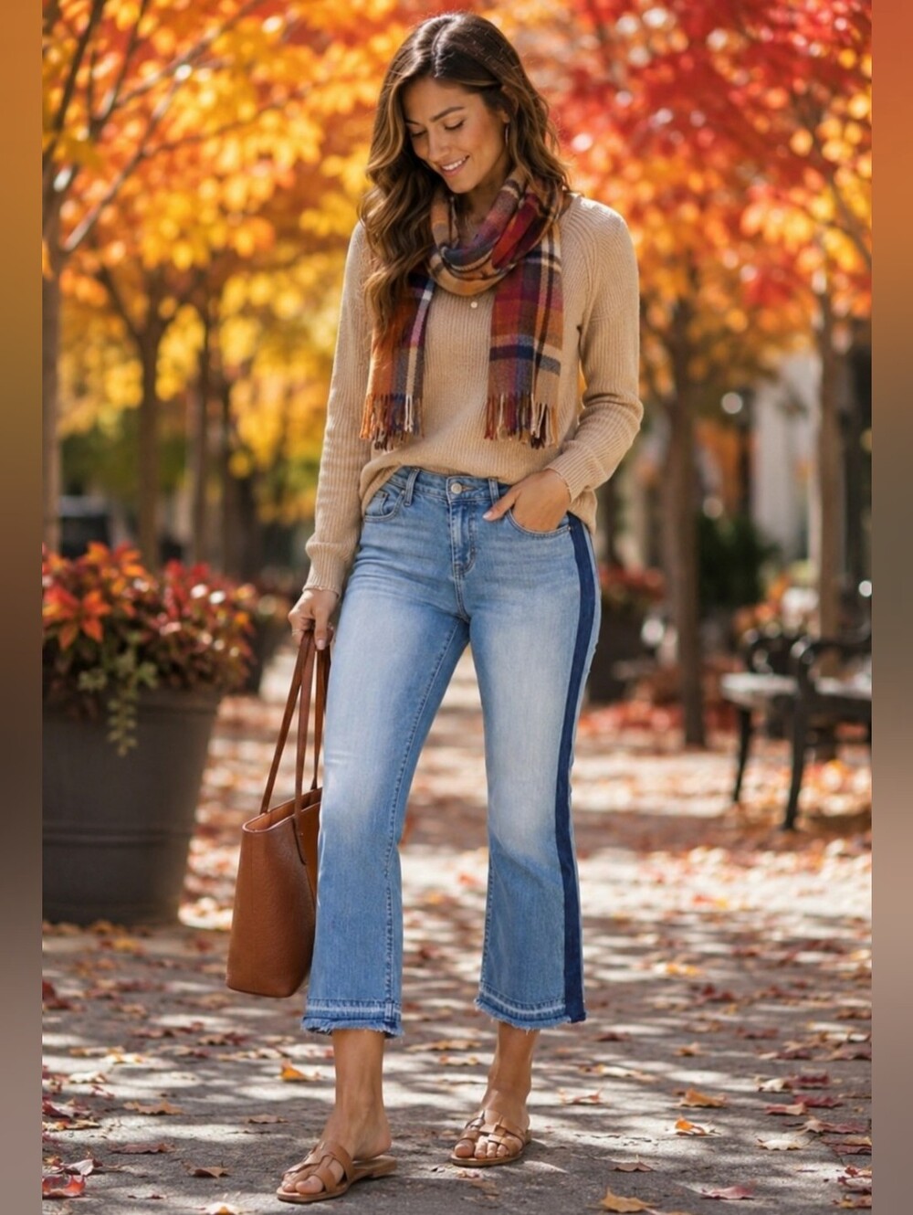 Hudson Jeans Tilda Cropped Ciagarette Blue with Dark Side Stripe